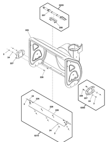 Auger Housing Group Diagram and Parts List for 1696807-00-1024MDS 2018 Briggs and Stratton Snow Blower